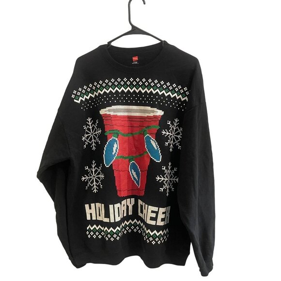 Hanes Men's Ugly Christmas Sweatshirt Festive Holiday Pullover - Picture 2 of 5